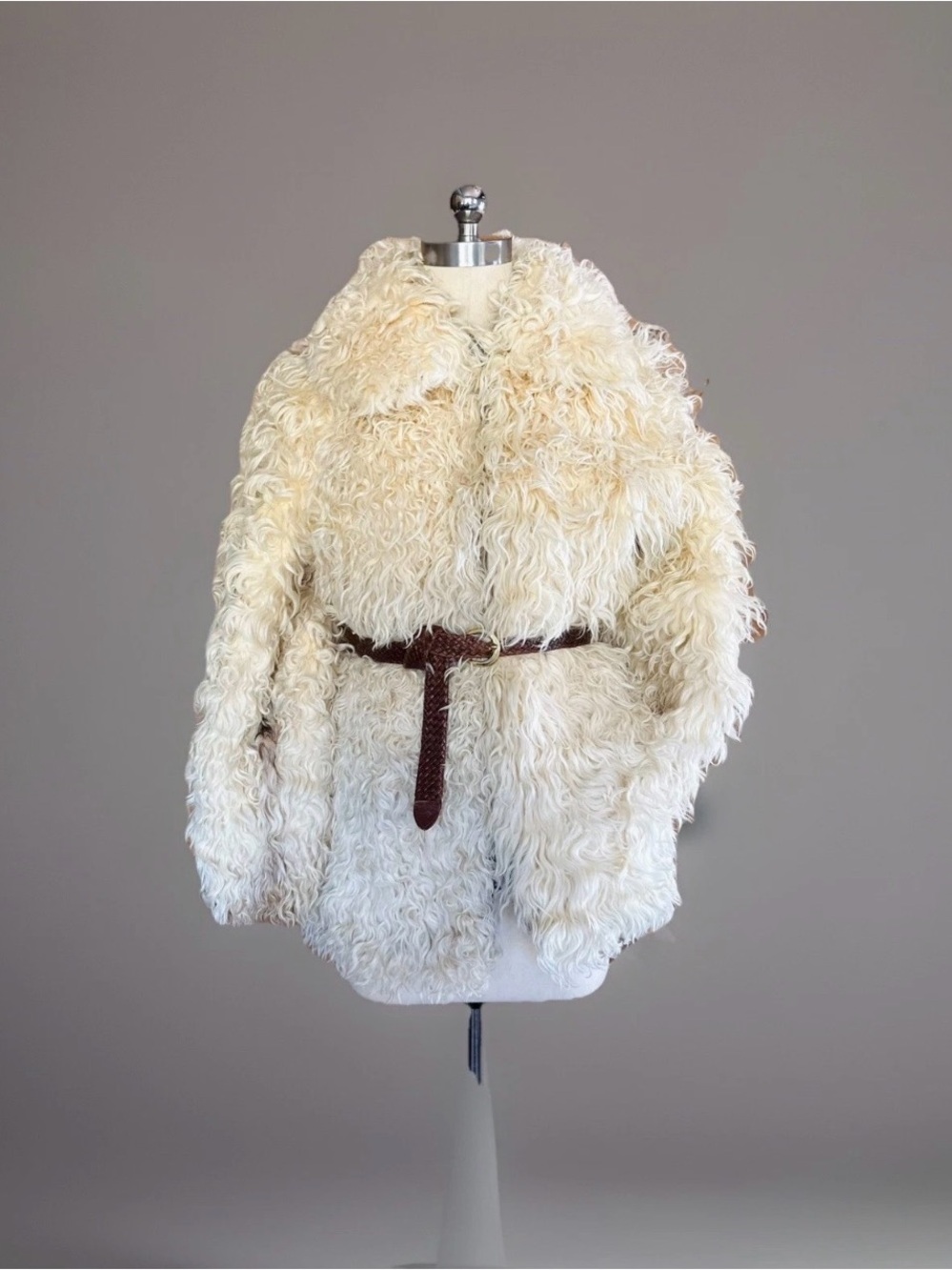 PRETTY TIBETAN LAMB SHEARLING CURLY FUR COAT JACKET NOT LYNX SABLE CHINCHILLA
